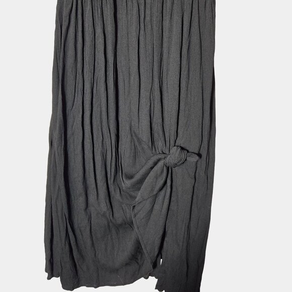 Miken Juniors Smocked Midi Dress Swim Cover-up Black Size M NWT - Picture 6 of 9